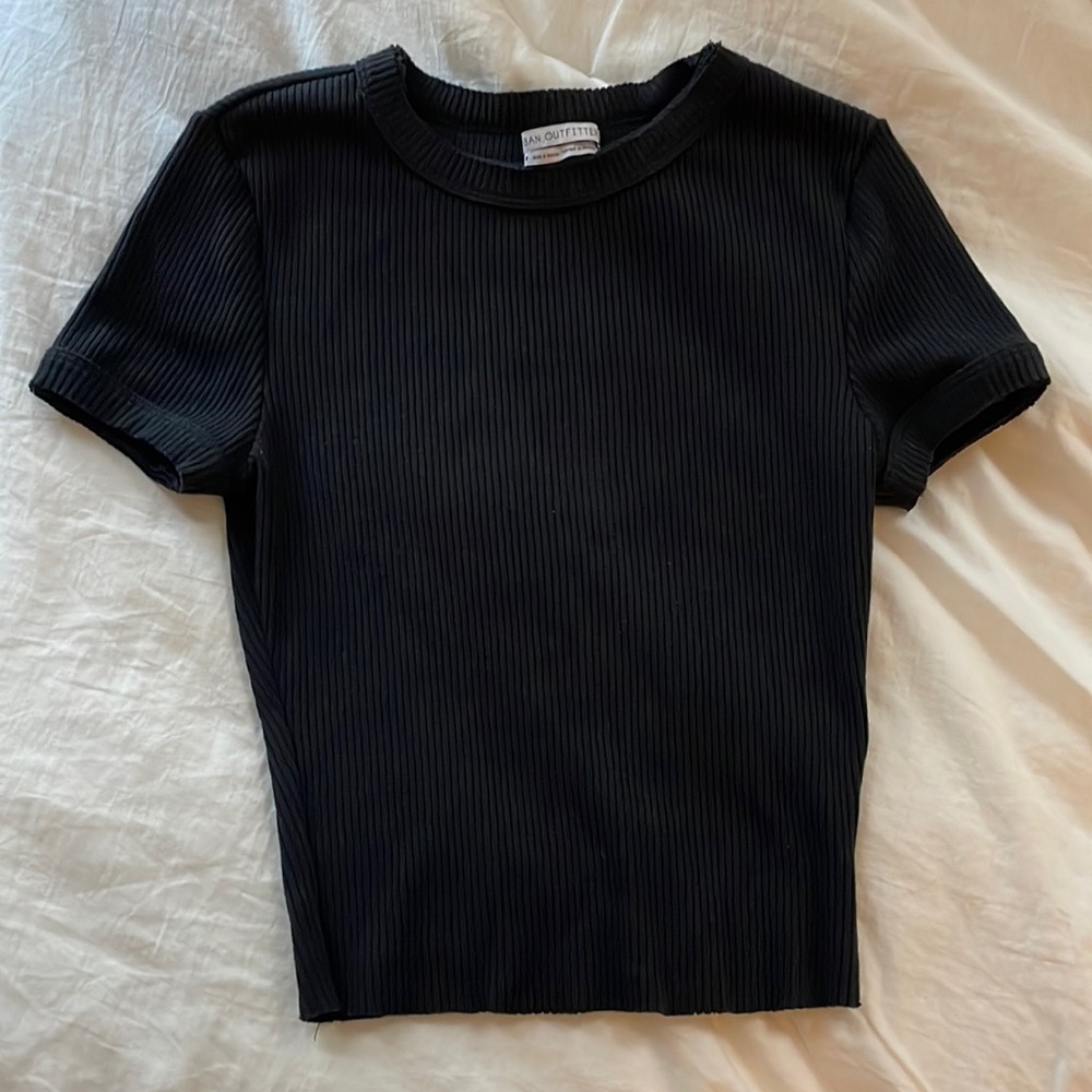 Urban Outfitters - women’s black ribbed baby tee